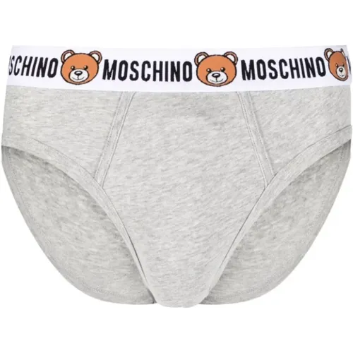 Bottoms, male, , Size: XL Grey Teddy Bear Logo Underwear - Moschino - Modalova