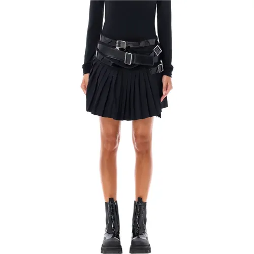 Pleated Mini Skirt Belted , female, Sizes: M - Junya Watanabe - Modalova