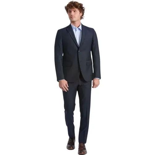 Single Breasted Suits, male, , Size: M Classic Wool Suit Two-Button Closure - Baldinini - Modalova