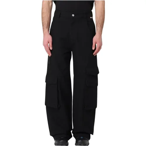 Wide Trousers, male, , Size: XS Utility Cargo Pants Relaxed Fit - Gcds - Modalova