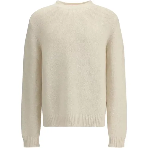 Round-neck Knitwear, male, , Size: M Soft Alpaca Crew Neck Sweater - Jil Sander - Modalova
