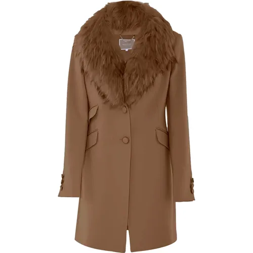 Elegant Fur Collar Winter Coat , female, Sizes: XL, M - Kocca - Modalova