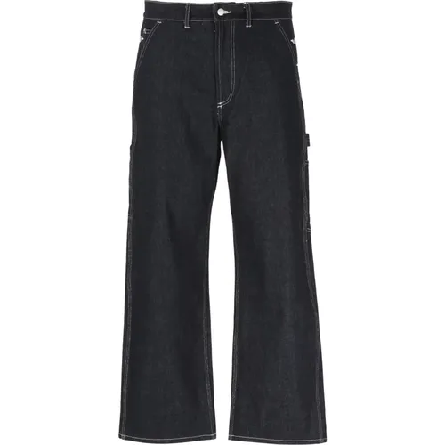 Wide Trousers, male, , Size: L Cotton Jeans with Belt Loops - Junya Watanabe - Modalova