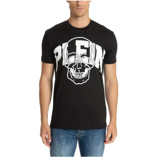 T-Shirts, male, , Size: L Patterned Skull Logo Tee - Philipp Plein - Modalova