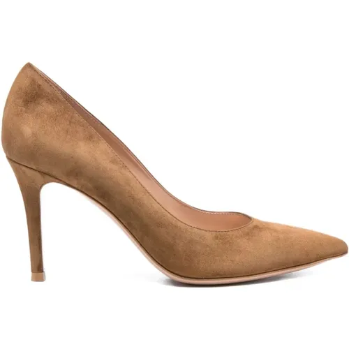 Pumps, female, , Size: 7 1/2 US Silk & Nylon Heeled Shoes - Gianvito Rossi - Modalova