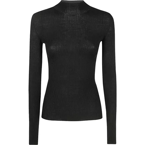 Schwarzer Rollkragenpullover , Damen, Größe: M - MRZ - Modalova