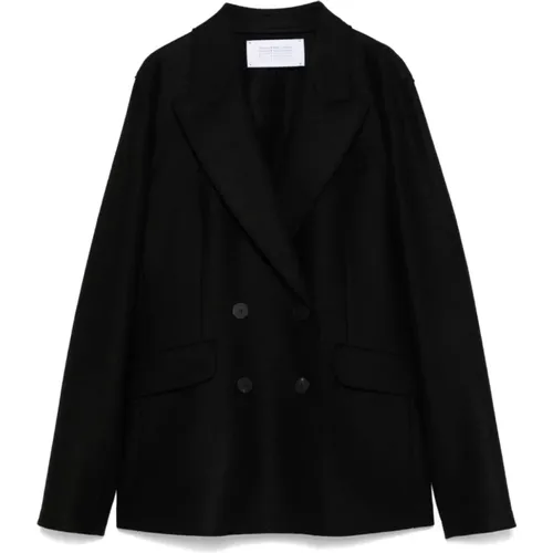 Blazers, female, , Size: M Double-Breasted Blazer with Peak Lapels - Harris Wharf London - Modalova