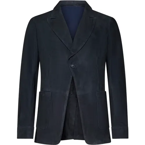 Blazers, male, , Size: L Single-Breasted Jacket Tailored Fit - Franzese Collection - Modalova