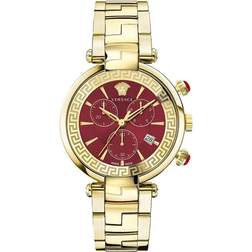 Red Steel Quartz Watch, Gold Band , male, Sizes: ONE SIZE - Versace - Modalova