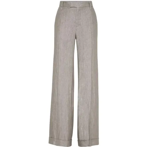 Lightgray Trousers for Women , female, Sizes: 2XS, XS - BRUNELLO CUCINELLI - Modalova