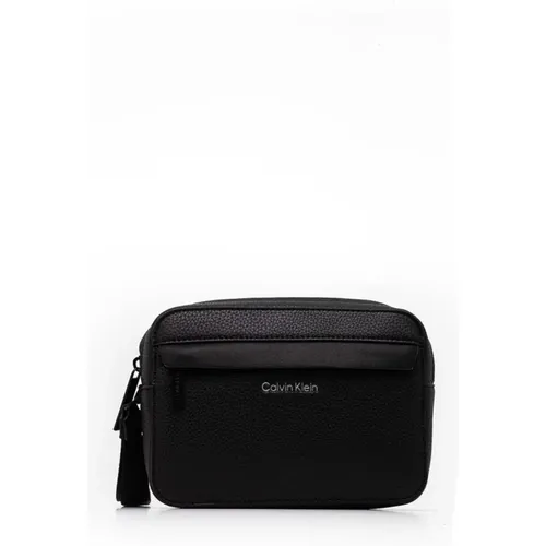 Schwarze PU-Leder-Kulturtasche - Calvin Klein - Modalova