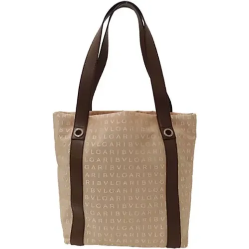 Pre-owned Tote Bags, female, , Size: ONE SIZE Pre-owned Canvas shoulder-bags - Bvlgari Vintage - Modalova