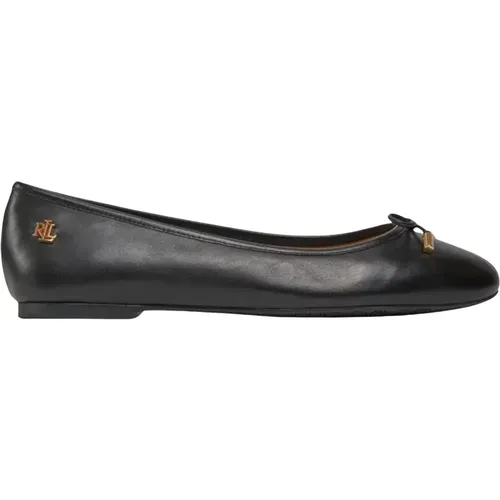 Schwarze flache Schuhe , Damen, Größe: 40 EU - Ralph Lauren - Modalova