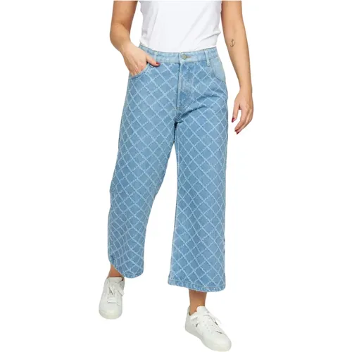 Light Denim Cropped Jeans with Classic Pockets , female, Sizes: S, XS, L, 2XL, 3XL - 2-Biz - Modalova