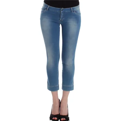 Blaue Capri-Jeans fr Elegante Sommer , Damen, Größe: S - Ermanno Scervino - Modalova