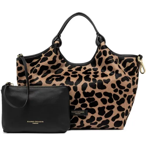 Schwarze Leo Dua Schultertasche , Damen, Größe: ONE Size - Gianni Chiarini - Modalova