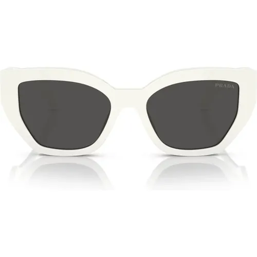 Butterfly-shaped Sunglasses in Talc Acetate , unisex, Sizes: 53 MM - Prada - Modalova