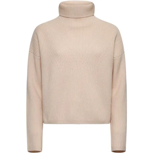 Turtlenecks, female, , Size: S Ribbed Turtleneck Sweater - Max Mara Studio - Modalova