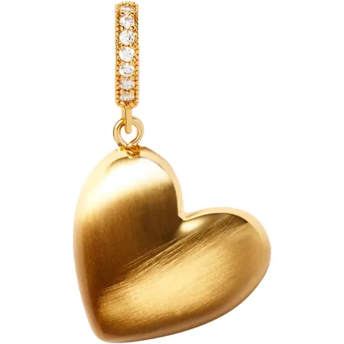 Romantic Heart Pendant with Pave Connector , female, Sizes: ONE SIZE - Crystal Haze - Modalova