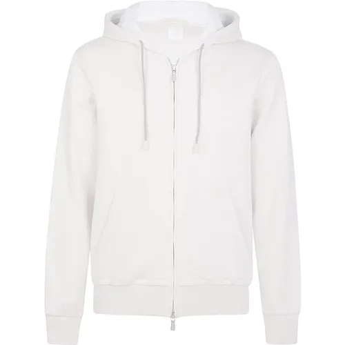 Zip-throughs, male, , Size: S Hooded Cotton Cashmere Silk Sweatshirt - Eleventy - Modalova