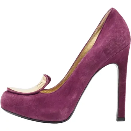 Pre-owned Pumps, female, , Size: 6 1/2 US Pre-owned Suede heels - Yves Saint Laurent Vintage - Modalova