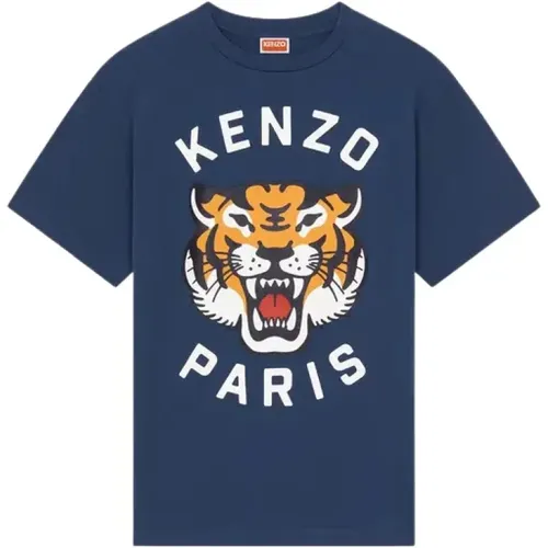 T-Shirts, male, , Size: XL Lucky Tiger Oversize T-shirt - Kenzo - Modalova