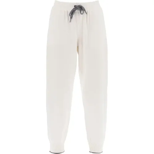 Cashmere Trousers with Drawstring Waist , female, Sizes: S - BRUNELLO CUCINELLI - Modalova
