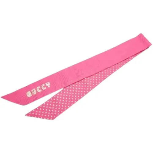 Pre-owned Scarves, female, , Size: ONE SIZE Pre-owned Silk Scarf - Gucci Vintage - Modalova