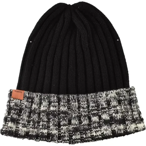 Beanies, male, , Size: ONE SIZE Wool Beanie Hat - Missoni - Modalova