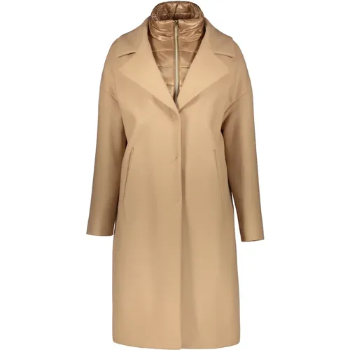 Single-Breasted Coats, female, , Size: XL Coat in Ecowool and Nylon Ultralight - Herno - Modalova