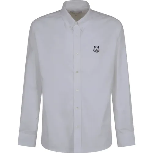 Fox Head Casual Shirt , male, Sizes: L, S - Maison Kitsuné - Modalova