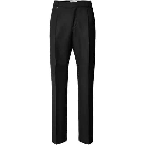 Straight Trousers, male, , Size: XL Slim Fit Wool Pants - Peter - Boss - Modalova