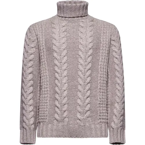 Turtlenecks, male, , Size: XL Cashmere Cable-Knit Turtleneck Sweater - BRUNELLO CUCINELLI - Modalova