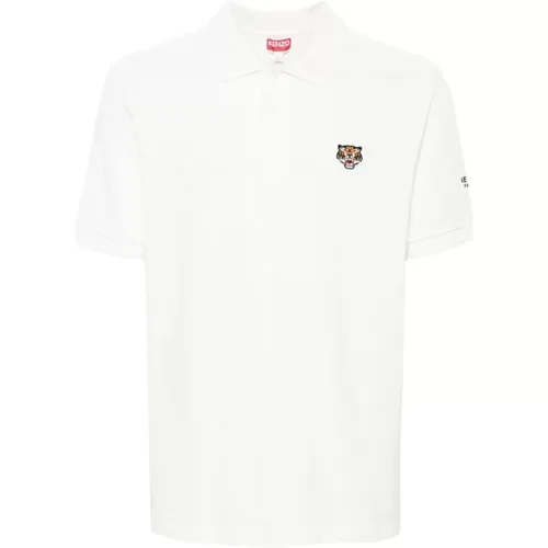 Weiße Tiger Poloshirt , Herren, Größe: XL - Kenzo - Modalova