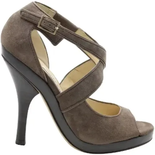 Pre-owned Suede heels , female, Sizes: 4 1/2 UK - Jimmy Choo Pre-owned - Modalova