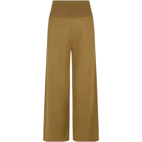 Rinen, linen knit trousers mustard , female, Sizes: L, M, S, 2XL, XL - Cortana - Modalova