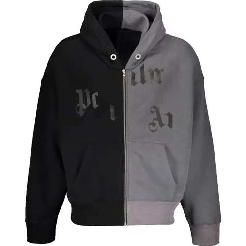 Kontrast-Hoodie mit Frontdruck , Herren, Größe: XL - Palm Angels - Modalova