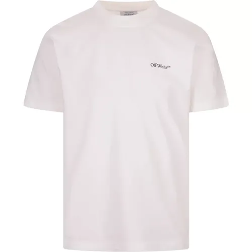 Off , Graphic Print Crew Neck T-shirt , male, Sizes: L - Off White - Modalova