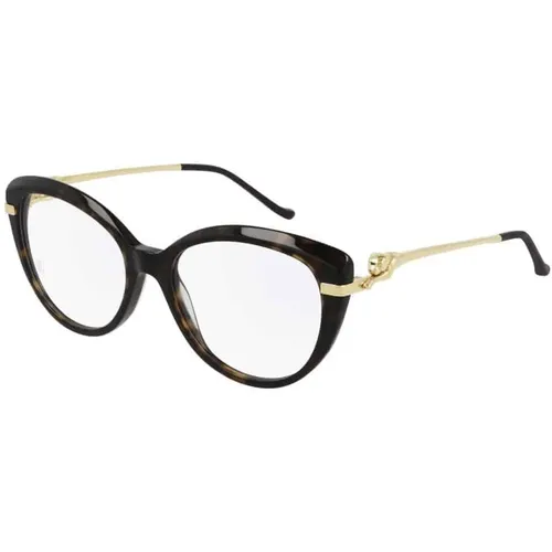 Gold Transpare Havana Glasses , unisex, Sizes: 54 MM - Cartier - Modalova