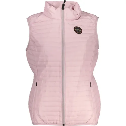 Rosa Ärmellose Jacke mit Reißverschluss und Taschen , Damen, Größe: XS - Napapijri - Modalova