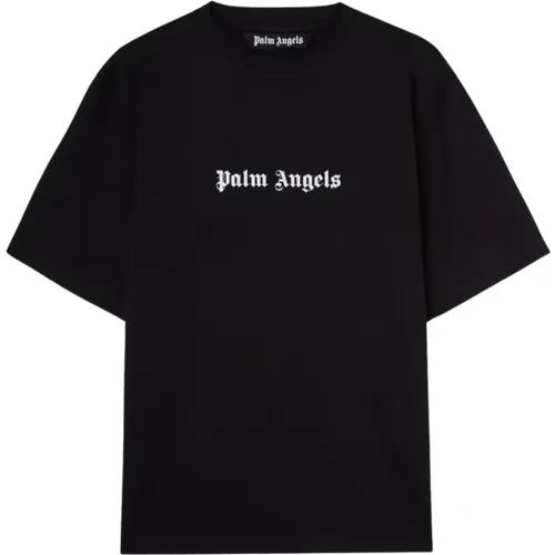 T-Shirts, male, , Size: M Logo Print Crew Neck T-shirts - Palm Angels - Modalova