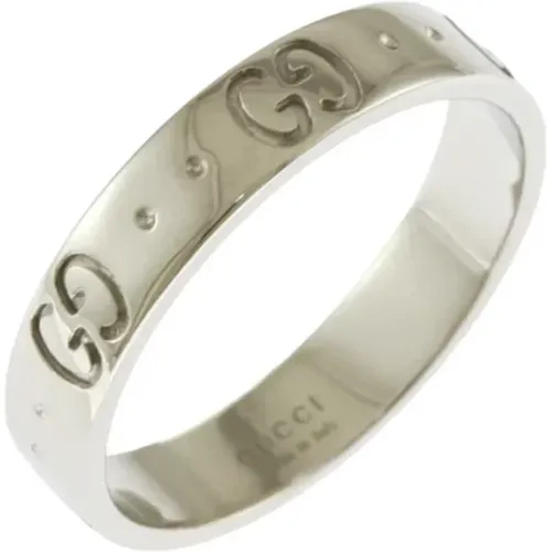 Pre-owned Jewellery, female, , Size: ONE SIZE Pre-owned White Gold rings - Gucci Vintage - Modalova