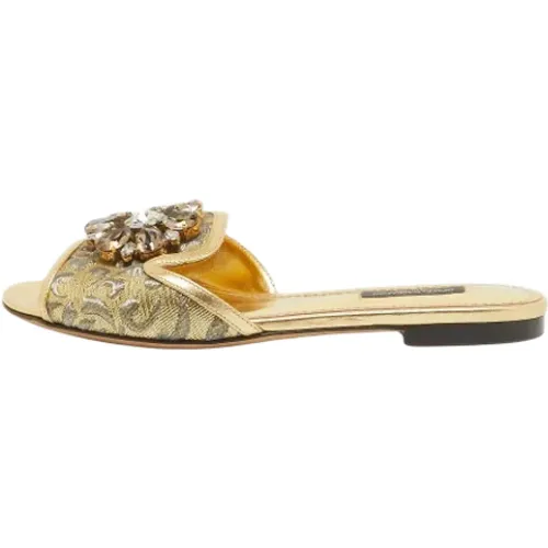 Pre-owned Flats, female, , Size: 6 US Pre-owned Leather flats - Dolce & Gabbana Pre-owned - Modalova