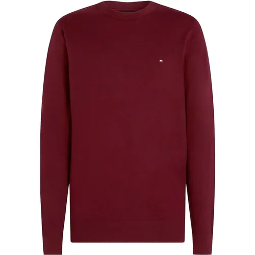 Bordeaux Pullover, Bio-Baumwolle, Kaschmir , Herren, Größe: 2XL - Tommy Hilfiger - Modalova