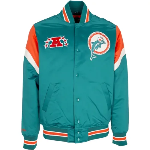 Bomber Jackets, male, , Size: M Miami Dolphins NFL Bomber Jacket - Mitchell & Ness - Modalova