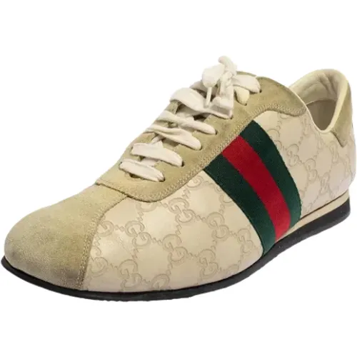 Pre-owned Leather sneakers , female, Sizes: 10 1/2 UK - Gucci Vintage - Modalova