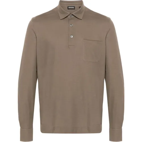 Klassisches Baumwoll-Poloshirt , Herren, Größe: 2XL - Ermenegildo Zegna - Modalova