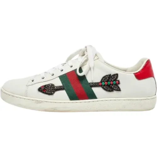 Pre-owned Sneakers, female, , Size: 7 1/2 US Pre-owned Leather sneakers - Gucci Vintage - Modalova