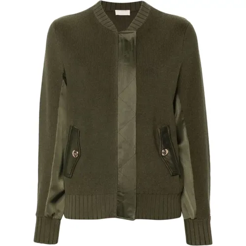 Khaki Strickpullover mit Reißverschluss - Liu Jo - Modalova