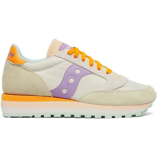 Sneakers, female, , Size: 10 US Jazz Triple Sneaker Tan/Lilac - Saucony - Modalova